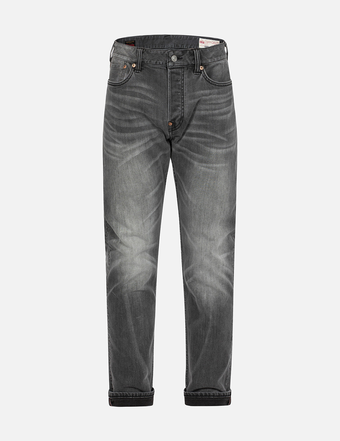 Washed Retro Ribbon Seagull Print Taper Fit Jeans #2017